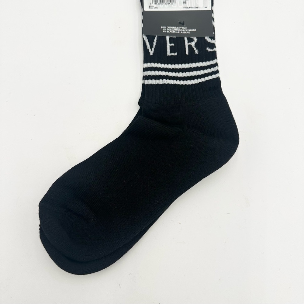 Versace Cotton-Stretch Logo Crew Socks - Picture 3 of 5